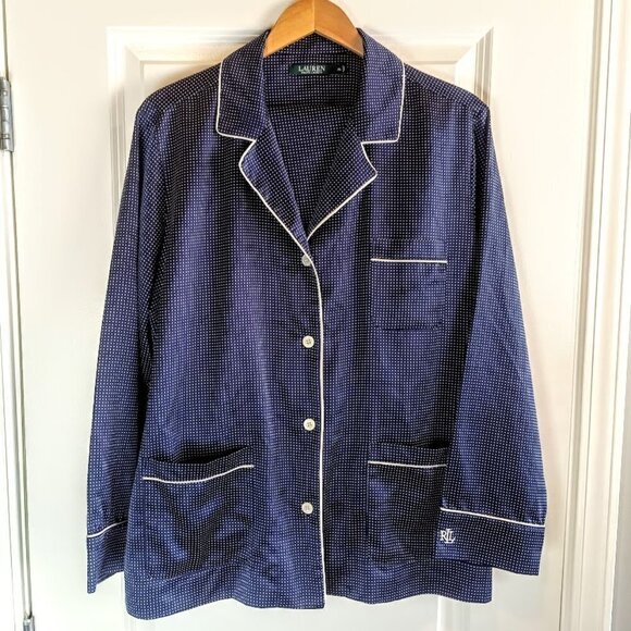 Lauren Ralph Lauren Navy Blue Polka Dot Pajamas XL
